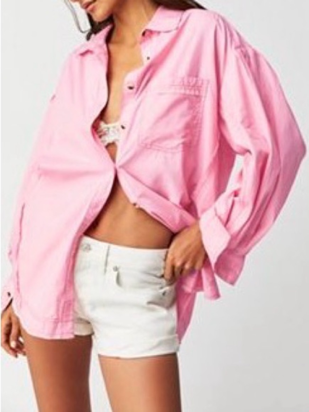 We The Free Happy Hour Solid Poplin Top
